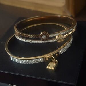 Elegant Gold and Silver Bangle Set